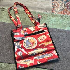 Vintage SYDNEY TO GO Sydney Love Canvas Route 66 TOTE BAG Bus Plane Car Print